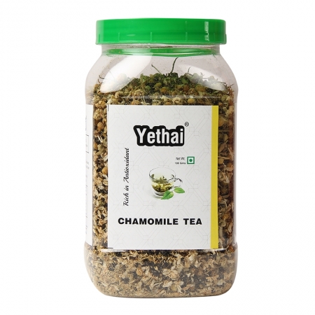 Chamomile Green Tea | Tea to reduce menstrual problems and insomnia | Herbal Green Tea 100 g (Min. 70 Cups) | Loose Leaf Tea | No Chemicals | Herbal Green Tea