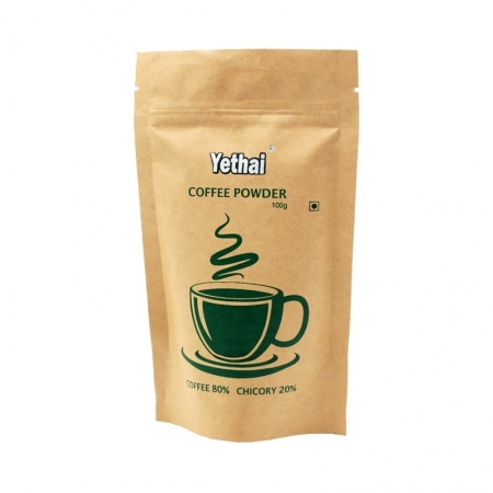 Yethai Filter Coffee, 100gms | 80% Coffee with 20% Chicory, Arabica and Robusta blend | Strong South Indian Coffee