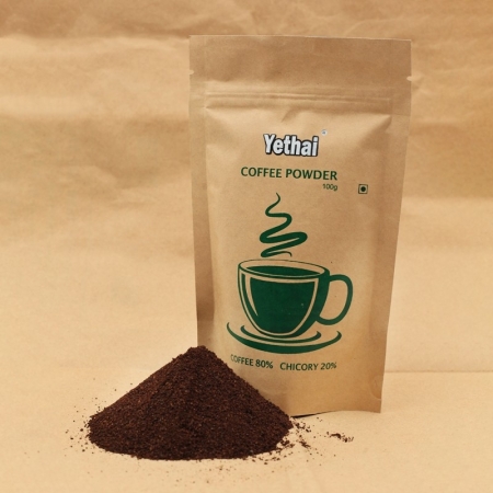 Yethai Filter Coffee, 100gms | 80% Coffee with 20% Chicory, Arabica and Robusta blend | Strong South Indian Coffee