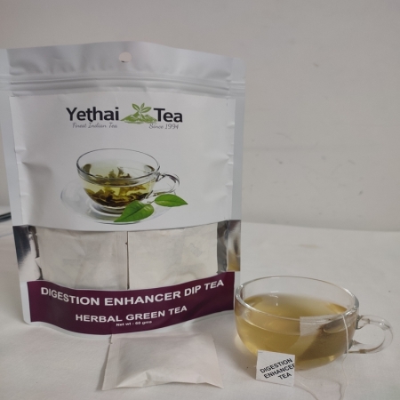 Digestion Enhancer Dip Tea, 30 Tea Bags - 60 gms | Digestive Ayurveda Herbal Green Tea Powder | For Men and Women | No Chemicals | 100% Natural